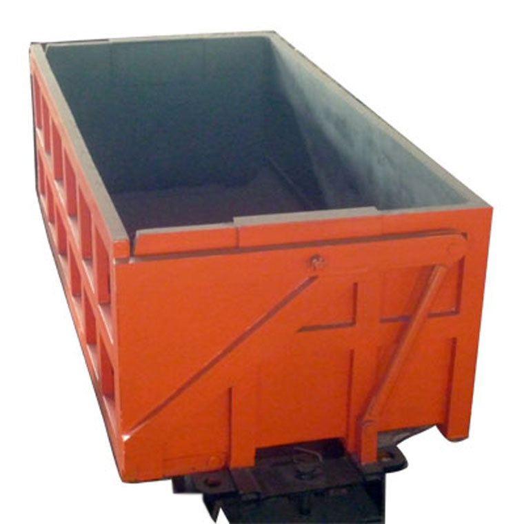 Side drop mining car for coal or ore