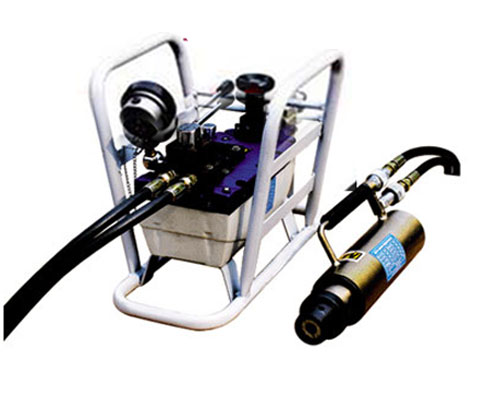 Pneumatic anchor cable tensioning machine